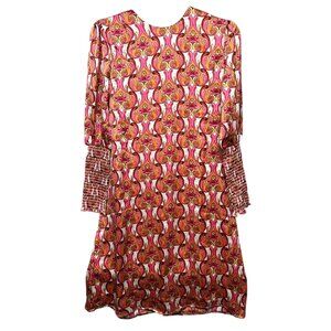 Vintage Millennium Long Sleeve Floral Psychedelic Dress Womens Size Small New